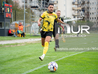 Manuel Torres during the game between Wieczysta Krakow and Skra Czestochowa in Krakow, Poland, on September 28, 2024. Betclic 2 Liga, Polish...