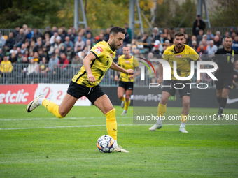 Manuel Torres during the game between Wieczysta Krakow and Skra Czestochowa in Krakow, Poland, on September 28, 2024. Betclic 2 Liga, Polish...