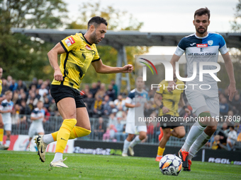 Manuel Torres during the game between Wieczysta Krakow and Skra Czestochowa in Krakow, Poland, on September 28, 2024. Betclic 2 Liga, Polish...