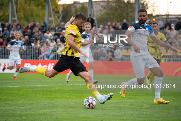 Chuma during the game between Wieczysta Krakow and Skra Czestochowa in Krakow, Poland, on September 28, 2024. Betclic 2 Liga, Polish footbal...