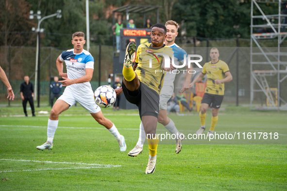 Lisandro Semedo during the game between Wieczysta Krakow and Skra Czestochowa in Krakow, Poland, on September 28, 2024. Betclic 2 Liga, Poli...