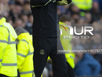 Everton F.C. manager Sean Dyche applauds at full time during the Premier League match between Everton and Crystal Palace at Goodison Park in...