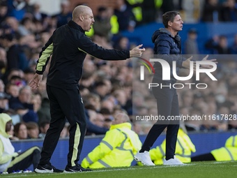 Everton F.C. manager Sean Dyche during the Premier League match between Everton and Crystal Palace at Goodison Park in Liverpool, England, o...