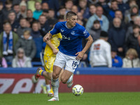 Vitaliy Mykolenko #19 of Everton F.C. during the Premier League match between Everton and Crystal Palace at Goodison Park in Liverpool, Engl...