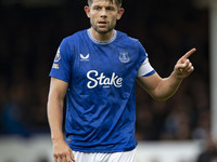 James Tarkowski #6 of Everton F.C. during the Premier League match between Everton and Crystal Palace at Goodison Park in Liverpool, England...