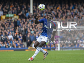 Jefferson Lerma #8 of Crystal Palace F.C. during the Premier League match between Everton and Crystal Palace at Goodison Park in Liverpool,...