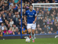 James Tarkowski #6 of Everton F.C. during the Premier League match between Everton and Crystal Palace at Goodison Park in Liverpool, England...