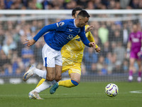 Dwight McNeil #7 of Everton F.C. is in action during the Premier League match between Everton and Crystal Palace at Goodison Park in Liverpo...