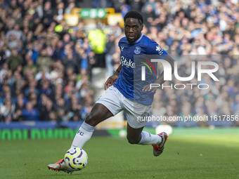 Orel Mangala #8 of Everton F.C. during the Premier League match between Everton and Crystal Palace at Goodison Park in Liverpool, England, o...