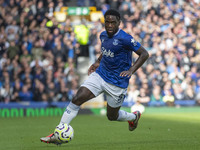 Orel Mangala #8 of Everton F.C. during the Premier League match between Everton and Crystal Palace at Goodison Park in Liverpool, England, o...