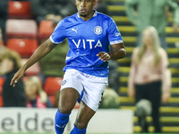 Ibou Touray of Stockport is in action during the Sky Bet League 1 match between Barnsley and Stockport County at Oakwell in Barnsley, Englan...