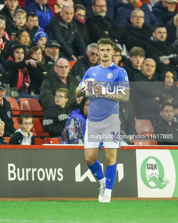 #16, Callum Connolly of Stockport prepares to take a throw-in during the Sky Bet League 1 match between Barnsley and Stockport County at Oak...