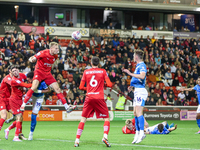 Marc Roberts of Barnsley gets up to head the ball clear during the Sky Bet League 1 match between Barnsley and Stockport County at Oakwell i...