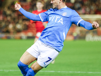 Jack Diamond of Stockport tries a shot during the Sky Bet League 1 match between Barnsley and Stockport County at Oakwell in Barnsley, Engla...