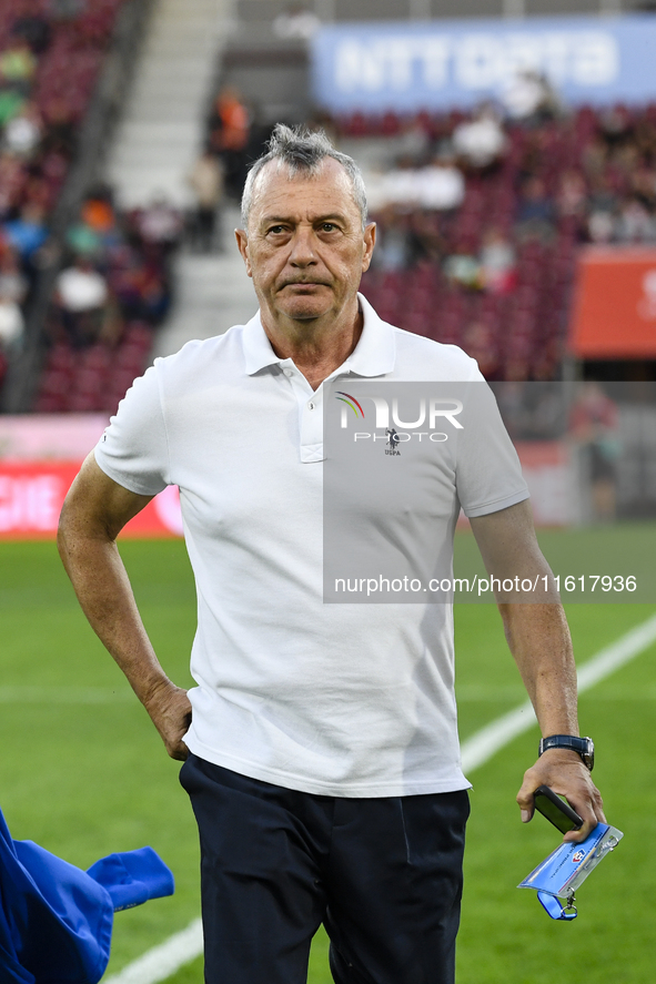 CFR Cluj plays against UTA Arad in the Romanian Superliga at Dr. Constantin Radulescu Stadium in Cluj-Napoca, Romania, on September 28, 2024...