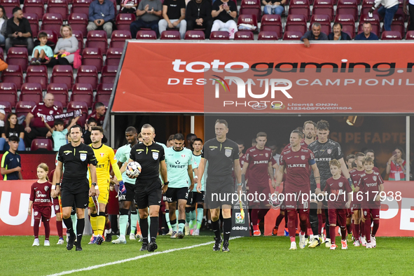 CFR Cluj plays against UTA Arad in the Romanian Superliga at Dr. Constantin Radulescu Stadium in Cluj-Napoca, Romania, on September 28, 2024...