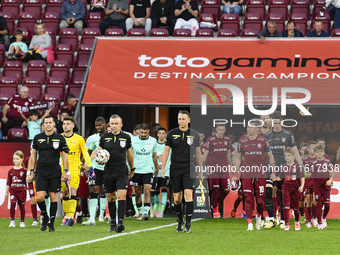 CFR Cluj plays against UTA Arad in the Romanian Superliga at Dr. Constantin Radulescu Stadium in Cluj-Napoca, Romania, on September 28, 2024...