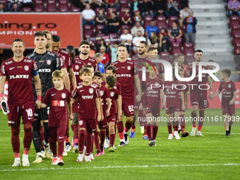 CFR Cluj plays against UTA Arad in the Romanian Superliga at Dr. Constantin Radulescu Stadium in Cluj-Napoca, Romania, on September 28, 2024...