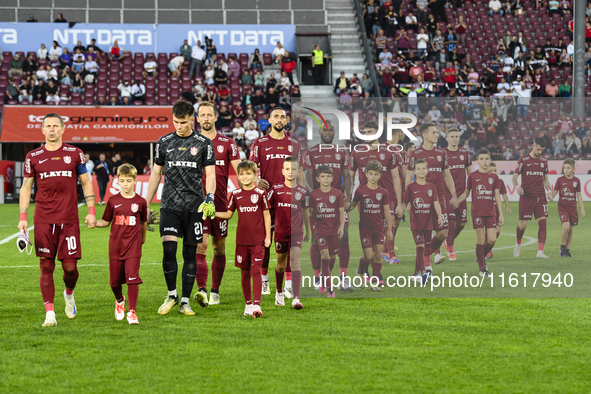 CFR Cluj plays against UTA Arad in the Romanian Superliga at Dr. Constantin Radulescu Stadium in Cluj-Napoca, Romania, on September 28, 2024...