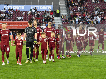 CFR Cluj plays against UTA Arad in the Romanian Superliga at Dr. Constantin Radulescu Stadium in Cluj-Napoca, Romania, on September 28, 2024...