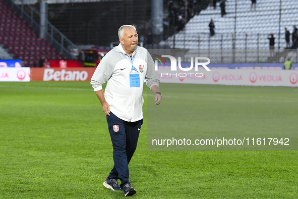 CFR Cluj plays against UTA Arad in the Romanian Superliga at Dr. Constantin Radulescu Stadium in Cluj-Napoca, Romania, on September 28, 2024...