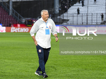 CFR Cluj plays against UTA Arad in the Romanian Superliga at Dr. Constantin Radulescu Stadium in Cluj-Napoca, Romania, on September 28, 2024...