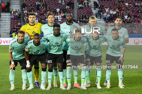 CFR Cluj plays against UTA Arad in the Romanian Superliga at Dr. Constantin Radulescu Stadium in Cluj-Napoca, Romania, on September 28, 2024...