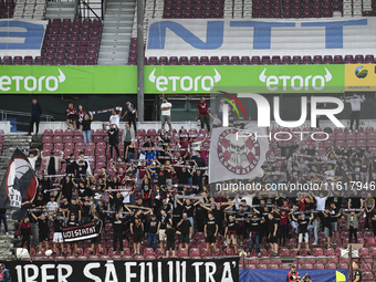 CFR Cluj plays against UTA Arad in the Romanian Superliga at Dr. Constantin Radulescu Stadium in Cluj-Napoca, Romania, on September 28, 2024...