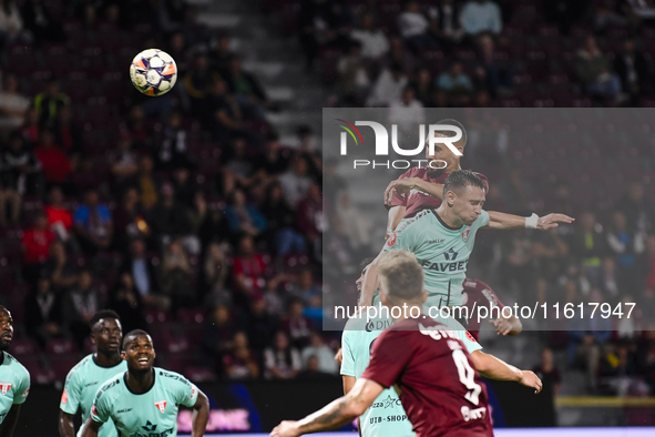 CFR Cluj plays against UTA Arad in the Romanian Superliga at Dr. Constantin Radulescu Stadium in Cluj-Napoca, Romania, on September 28, 2024...