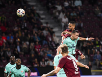 CFR Cluj plays against UTA Arad in the Romanian Superliga at Dr. Constantin Radulescu Stadium in Cluj-Napoca, Romania, on September 28, 2024...