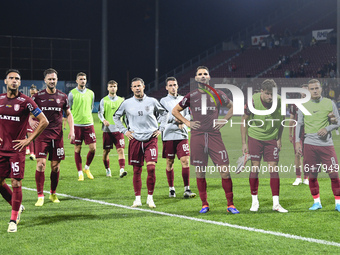 CFR Cluj plays against UTA Arad in the Romanian Superliga at Dr. Constantin Radulescu Stadium in Cluj-Napoca, Romania, on September 28, 2024...