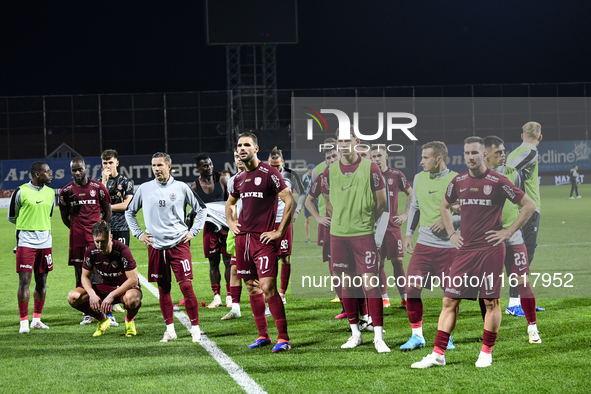 CFR Cluj plays against UTA Arad in the Romanian Superliga at Dr. Constantin Radulescu Stadium in Cluj-Napoca, Romania, on September 28, 2024...