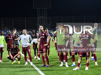 CFR Cluj plays against UTA Arad in the Romanian Superliga at Dr. Constantin Radulescu Stadium in Cluj-Napoca, Romania, on September 28, 2024...