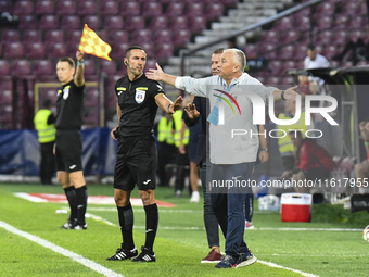 CFR Cluj plays against UTA Arad in the Romanian Superliga at Dr. Constantin Radulescu Stadium in Cluj-Napoca, Romania, on September 28, 2024...