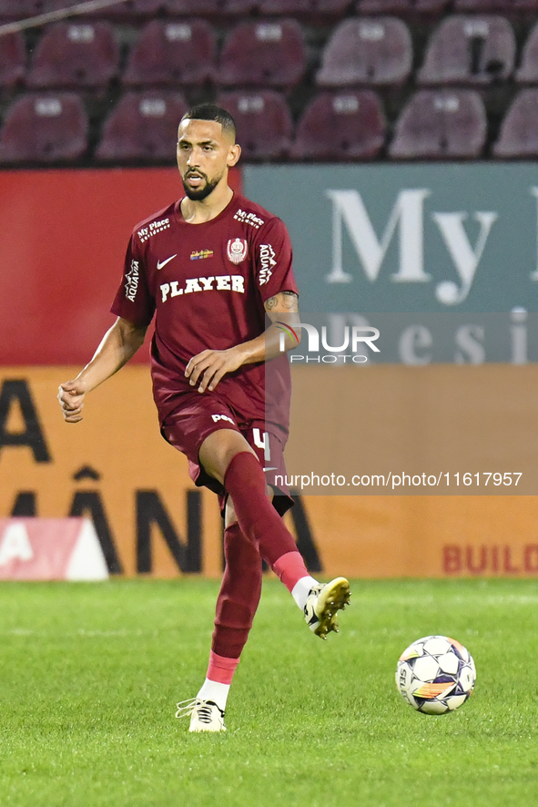 CFR Cluj plays against UTA Arad in the Romanian Superliga at Dr. Constantin Radulescu Stadium in Cluj-Napoca, Romania, on September 28, 2024...