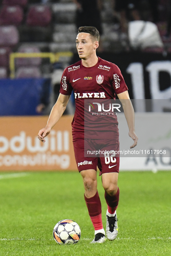 CFR Cluj plays against UTA Arad in the Romanian Superliga at Dr. Constantin Radulescu Stadium in Cluj-Napoca, Romania, on September 28, 2024...