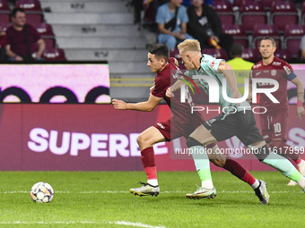 CFR Cluj plays against UTA Arad in the Romanian Superliga at Dr. Constantin Radulescu Stadium in Cluj-Napoca, Romania, on September 28, 2024...