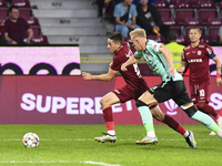 CFR Cluj plays against UTA Arad in the Romanian Superliga at Dr. Constantin Radulescu Stadium in Cluj-Napoca, Romania, on September 28, 2024...