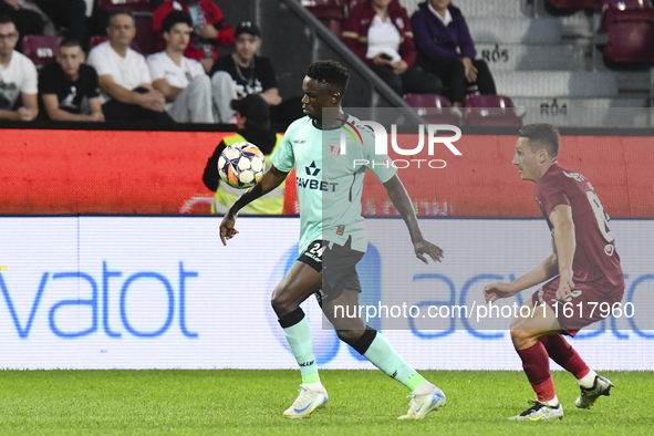 CFR Cluj plays against UTA Arad in the Romanian Superliga at Dr. Constantin Radulescu Stadium in Cluj-Napoca, Romania, on September 28, 2024...