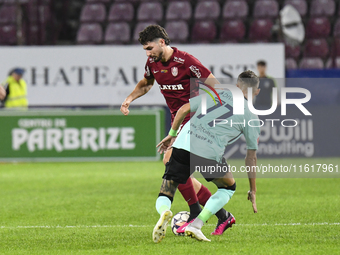 CFR Cluj plays against UTA Arad in the Romanian Superliga at Dr. Constantin Radulescu Stadium in Cluj-Napoca, Romania, on September 28, 2024...