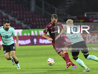 CFR Cluj plays against UTA Arad in the Romanian Superliga at Dr. Constantin Radulescu Stadium in Cluj-Napoca, Romania, on September 28, 2024...