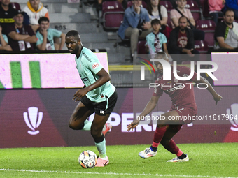 CFR Cluj plays against UTA Arad in the Romanian Superliga at Dr. Constantin Radulescu Stadium in Cluj-Napoca, Romania, on September 28, 2024...