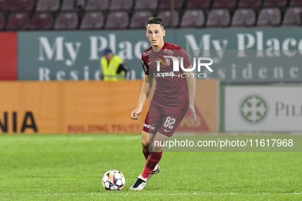 CFR Cluj plays against UTA Arad in the Romanian Superliga at Dr. Constantin Radulescu Stadium in Cluj-Napoca, Romania, on September 28, 2024...