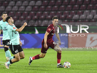 CFR Cluj plays against UTA Arad in the Romanian Superliga at Dr. Constantin Radulescu Stadium in Cluj-Napoca, Romania, on September 28, 2024...