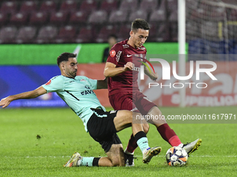 CFR Cluj plays against UTA Arad in the Romanian Superliga at Dr. Constantin Radulescu Stadium in Cluj-Napoca, Romania, on September 28, 2024...