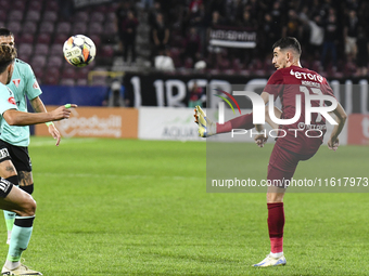 CFR Cluj plays against UTA Arad in the Romanian Superliga at Dr. Constantin Radulescu Stadium in Cluj-Napoca, Romania, on September 28, 2024...