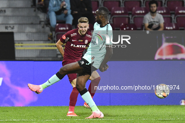 CFR Cluj plays against UTA Arad in the Romanian Superliga at Dr. Constantin Radulescu Stadium in Cluj-Napoca, Romania, on September 28, 2024...