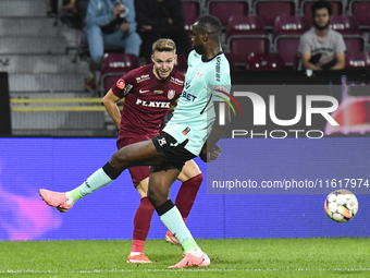 CFR Cluj plays against UTA Arad in the Romanian Superliga at Dr. Constantin Radulescu Stadium in Cluj-Napoca, Romania, on September 28, 2024...