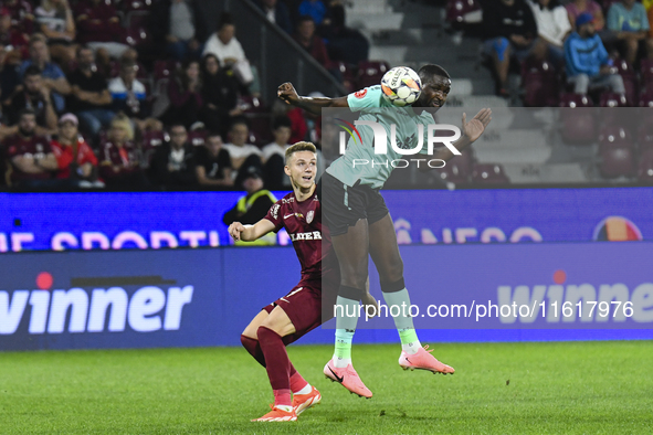 CFR Cluj plays against UTA Arad in the Romanian Superliga at Dr. Constantin Radulescu Stadium in Cluj-Napoca, Romania, on September 28, 2024...