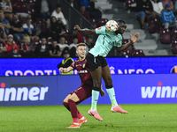 CFR Cluj plays against UTA Arad in the Romanian Superliga at Dr. Constantin Radulescu Stadium in Cluj-Napoca, Romania, on September 28, 2024...